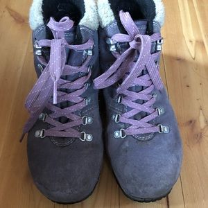 Purple Merrell hiking boots